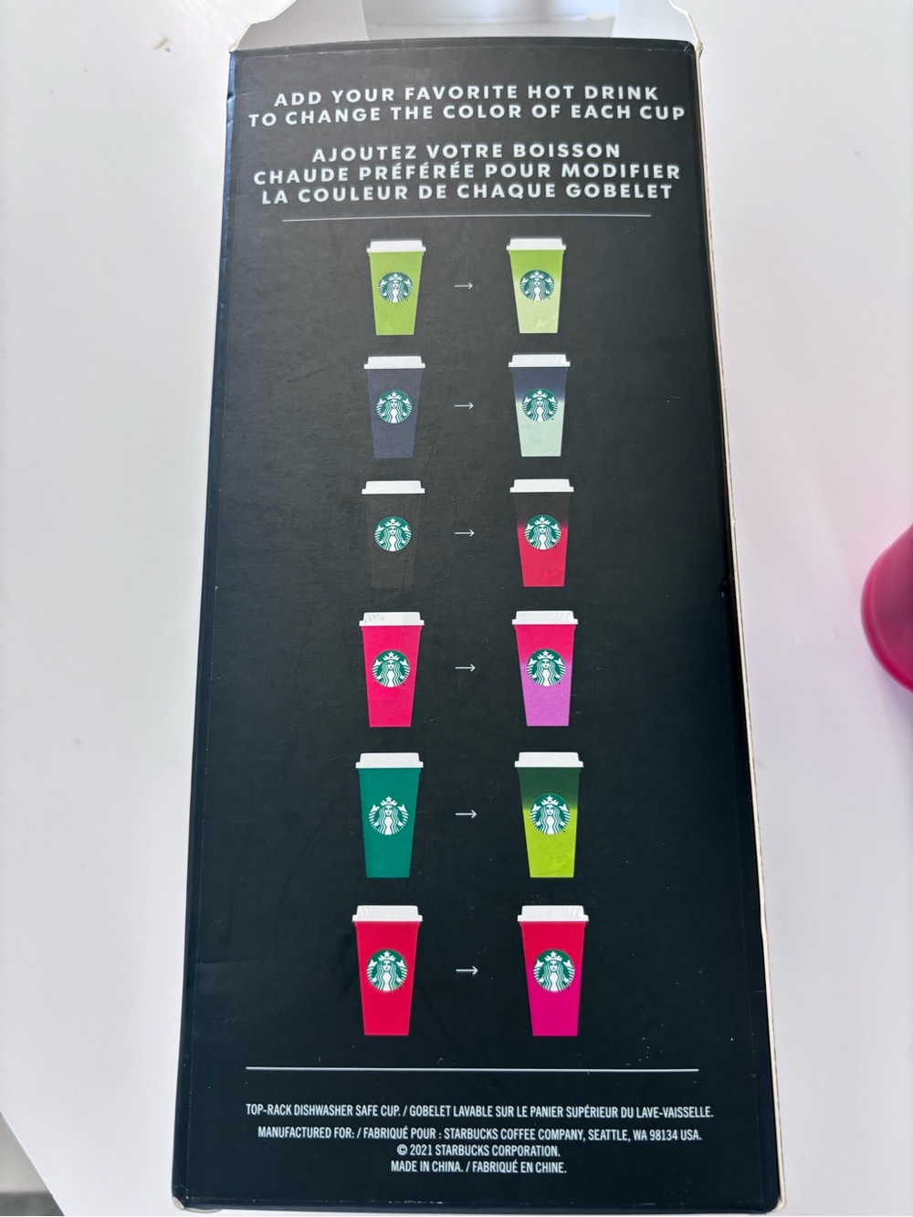 Starbucks Color-Change Reusable Hot Cups. Pack of 6
